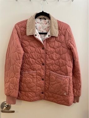 Barbour Pink National Trust Quilted Floral Lining Jacket US 10 EUC